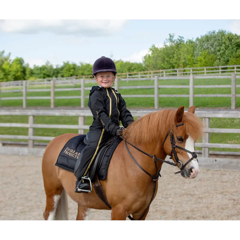 Supreme Products Children's Active Show Rider Waterproof Onesie - Black/Gold-1